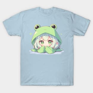 Kawaii Anime Chibi Frog Girl T-Shirt